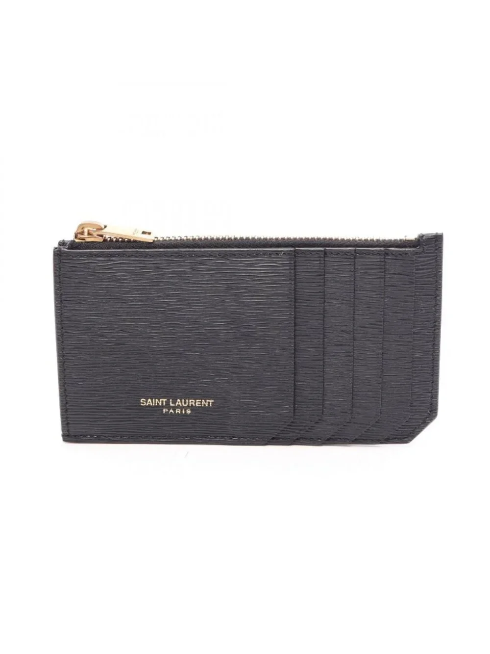 Saint Laurent Paris Coin Case Fragment Zip Pouch Leather Card